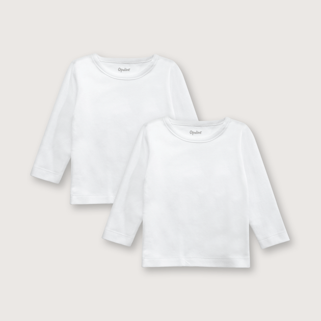 Pack Camiseta Manga Larga Blanco Bebé de Niño