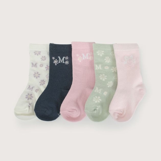 Pack de 5 calcetines disney rosado niña