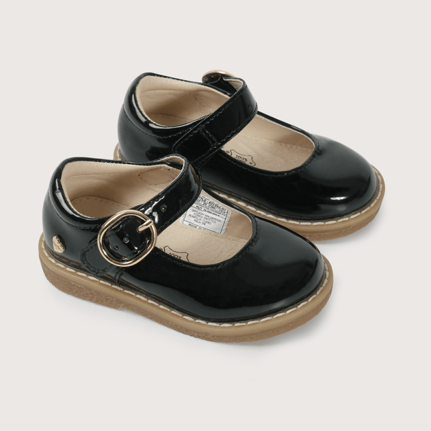 Zapato charol para niña color negro con hebilla
