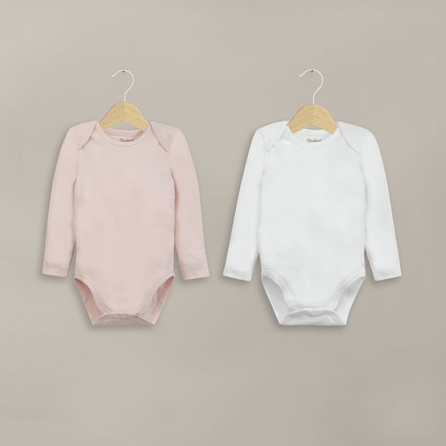 Pack de 2 bodys algodón rosado de niña