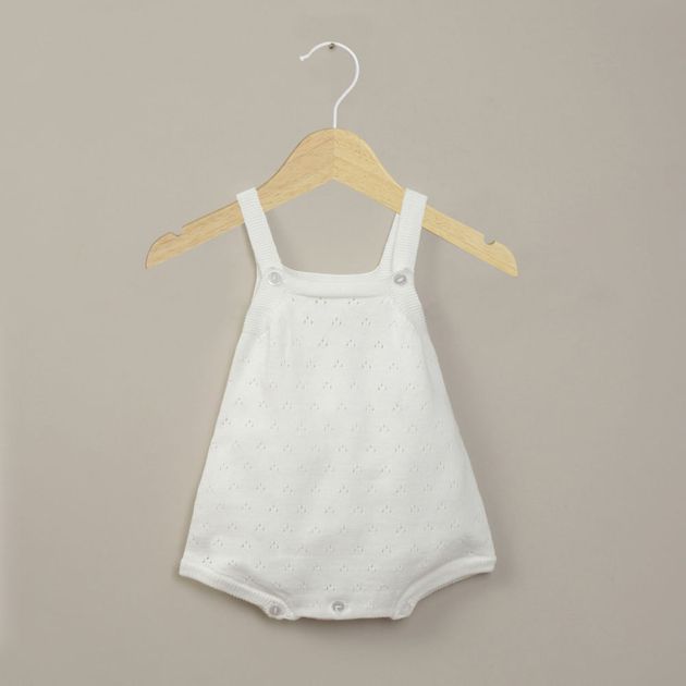 Bombacho blanco tejido de bebé niña