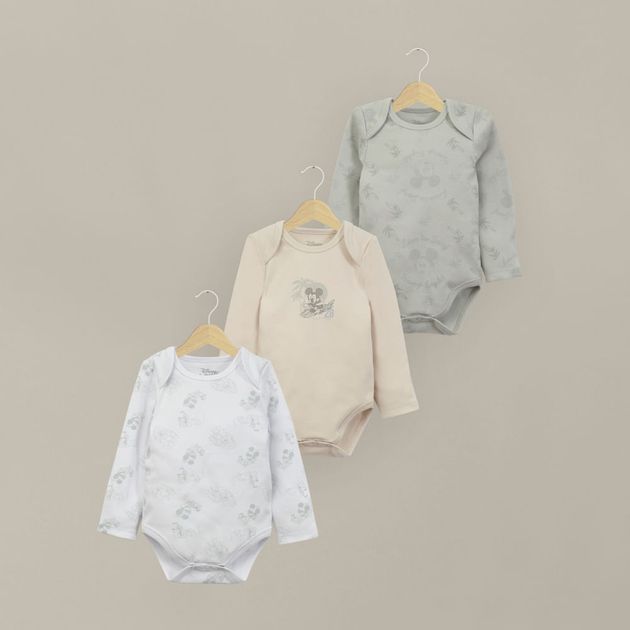 Tripack bodies manga larga disney de bebé niño