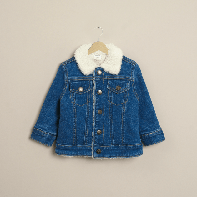 Chaqueta azul para niño con broches reforzados