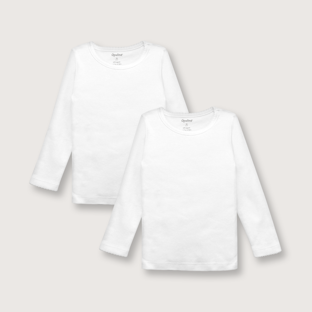 Camiseta de niña pack Blanco (6 meses a 4 años)