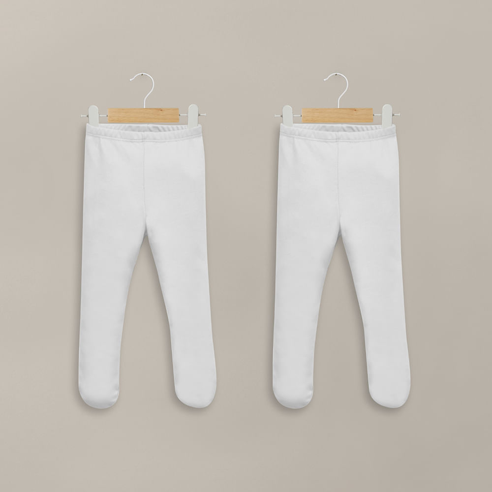 Pack 2 Pantys Algodón Blanco Bebé