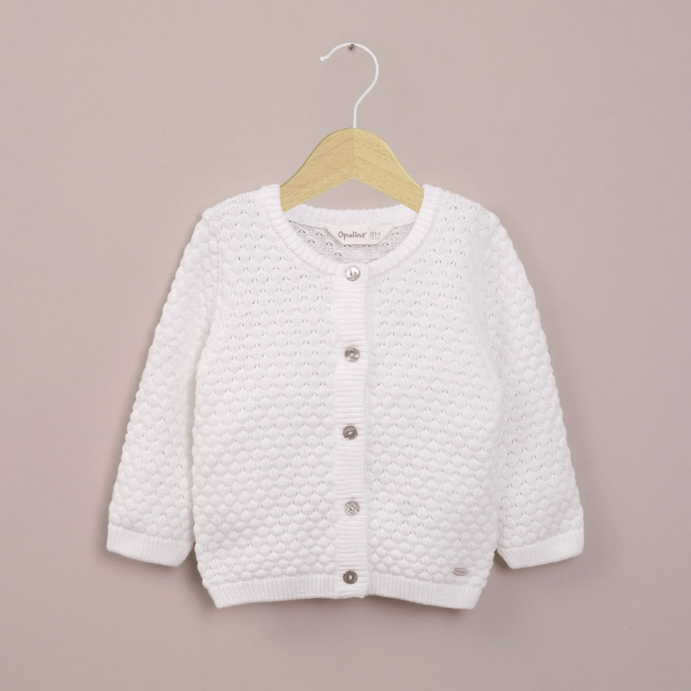 Chaleco blanco con textura de niña