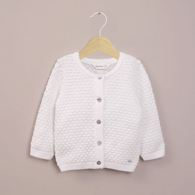 Chaleco blanco con textura de niña