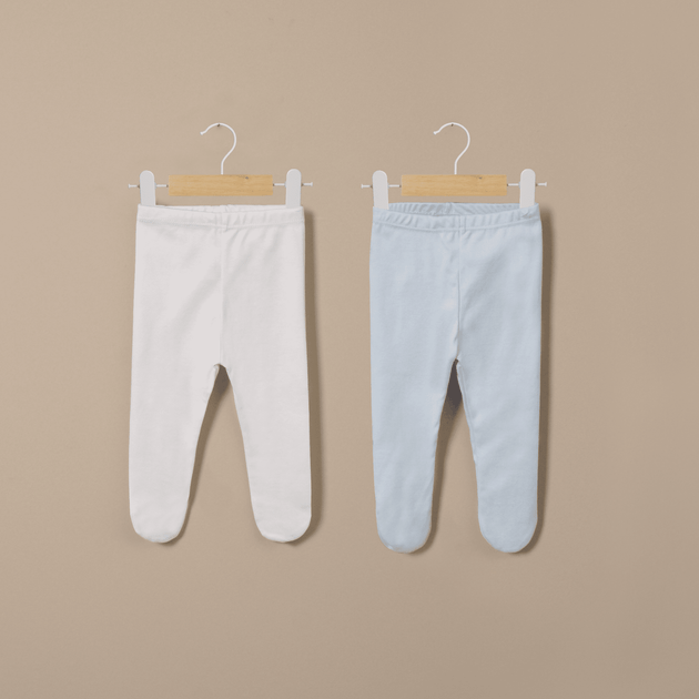 Pack 2 panties de algodón blanco y celeste de niño