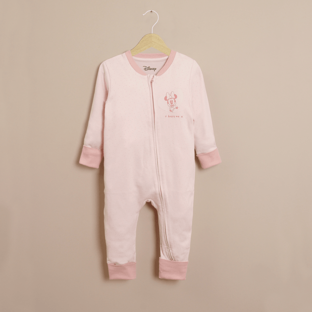 Pijama de algodón rosa de niña con minnie mouse