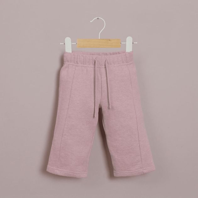 Pantalón de buzo rosado ancho de niña