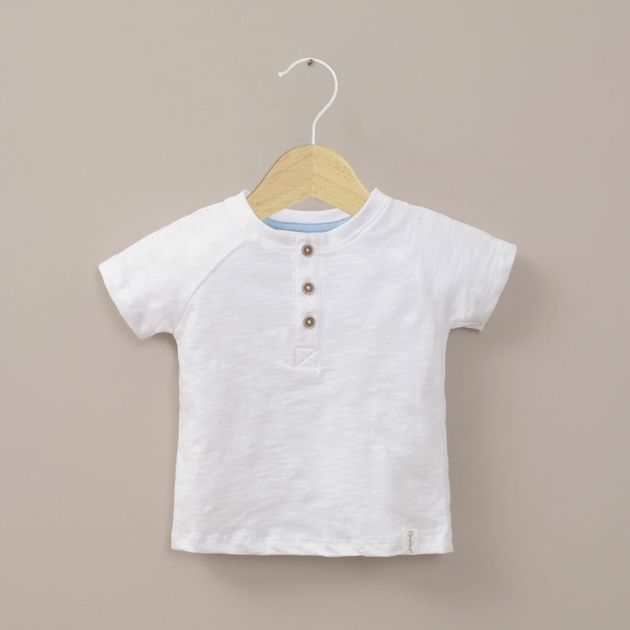 Polera manga corta blanca de niño