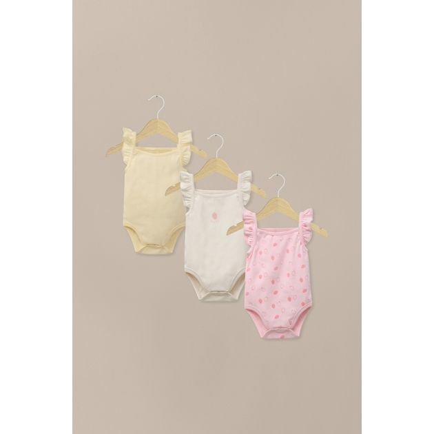 Tripack bodies tirantes de bebé niña