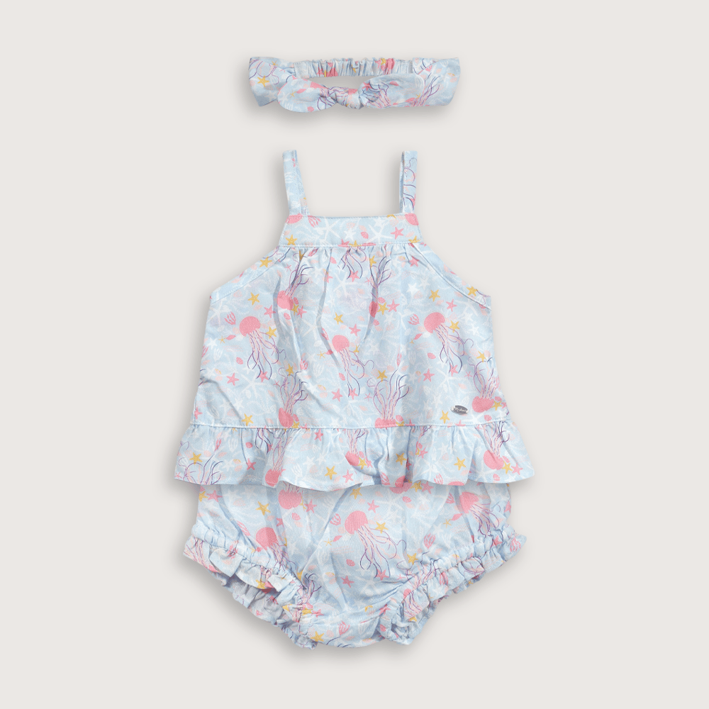 Conjunto Celeste de Bebé Niña