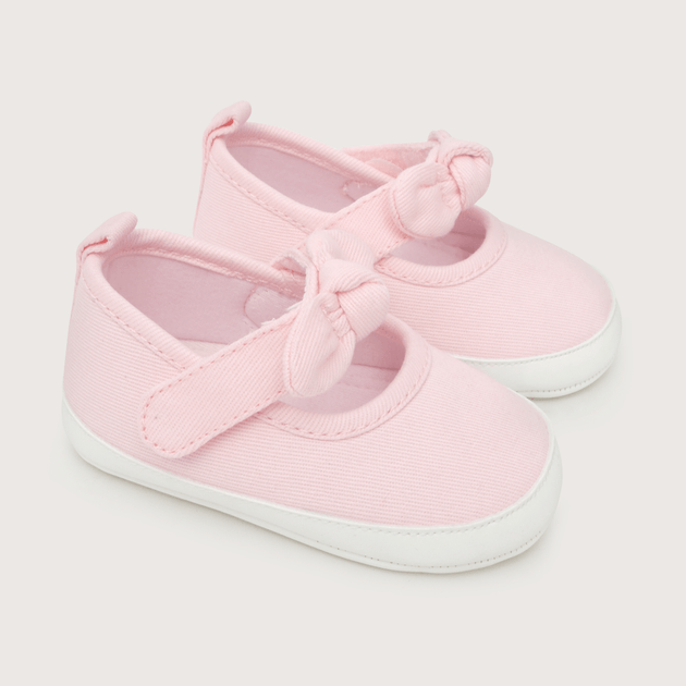Ballerina de bebé niña canvas con moño Rosado