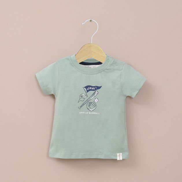 Polera manga corta verde de niño