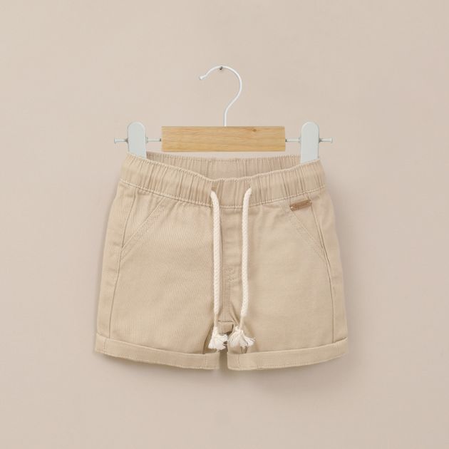 Short de gabardina beige de niño
