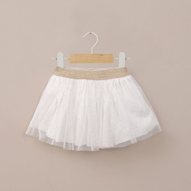 Falda de tull blanca de niña
