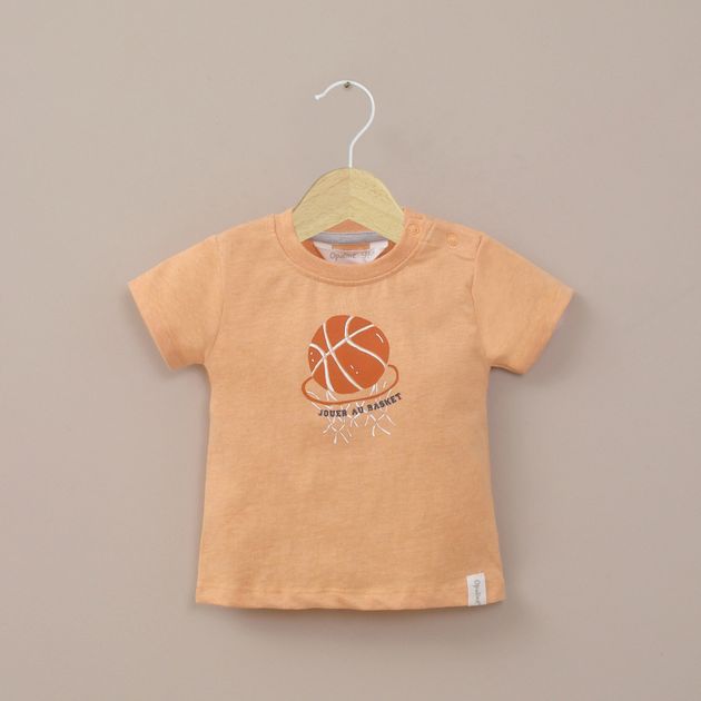 Polera manga corta naranja de niño
