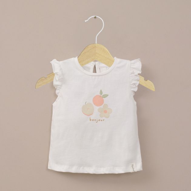Polera blanca manga corta de niña