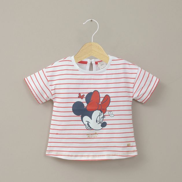 Polera a rayas blanca disney de niña