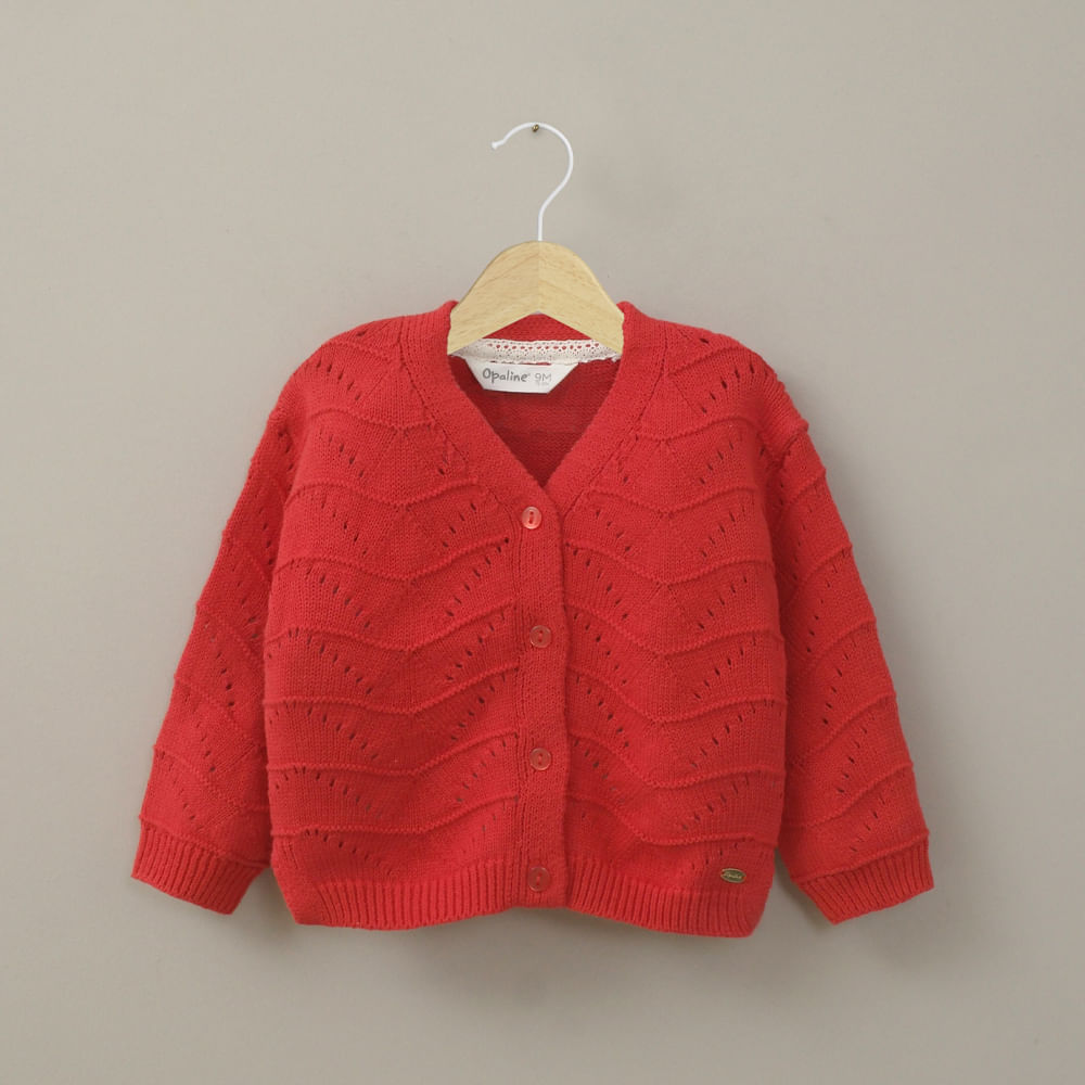 Chaleco rojo de niña