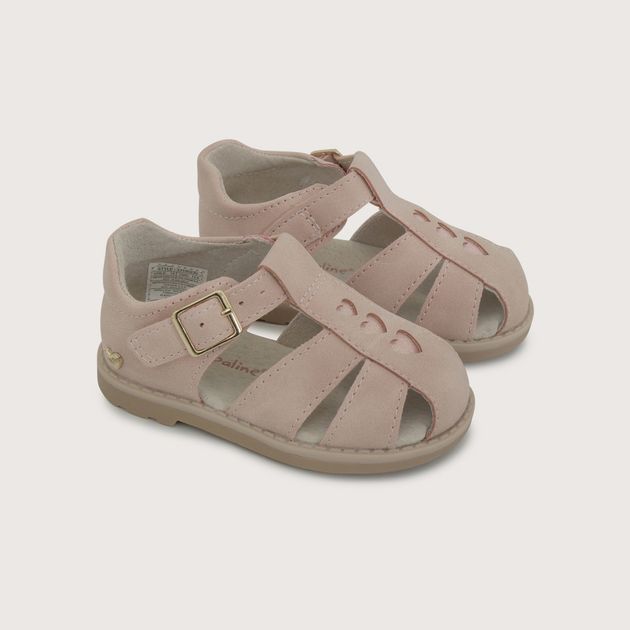 Sandalia primeros pasos rosada de niña