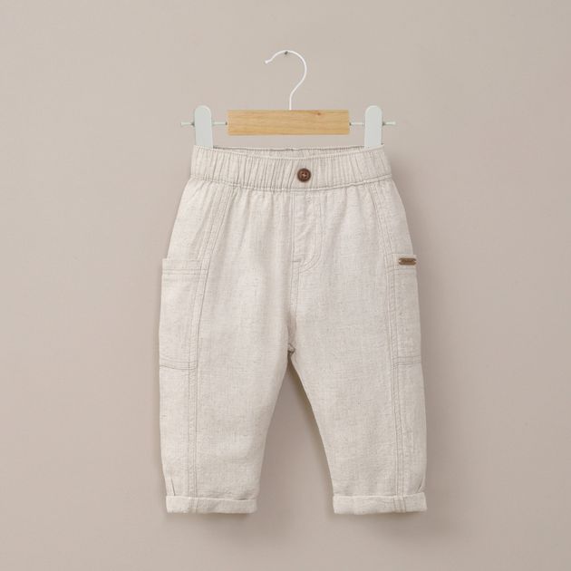 Pantalón de lino beige de niño