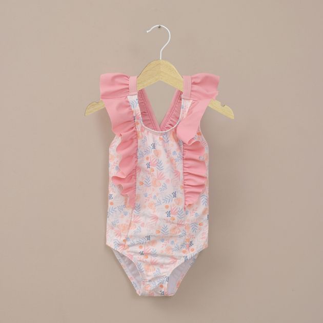 Traje de baño rosado de niña