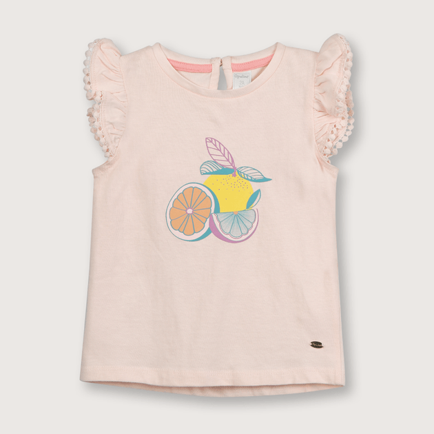 Polera de niña frutas Naranjo (6 meses a 4 años)