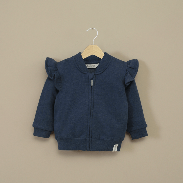 Polerón para niña color azul con detalles tiernos