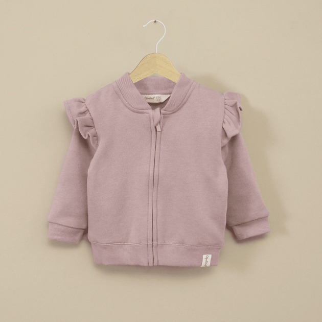 Polerón para niña color lila con detalles tiernos