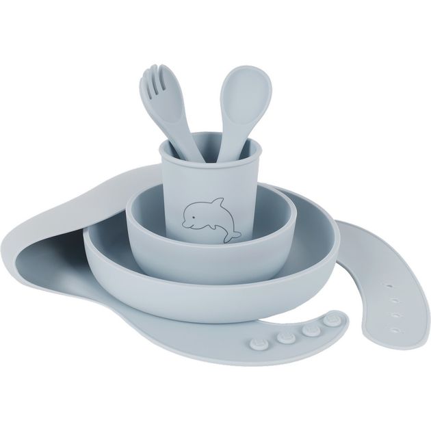 Set alimentación con diseño laser azul