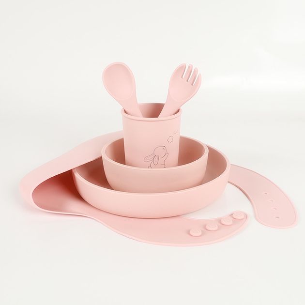Set alimentación con diseño laser rosado