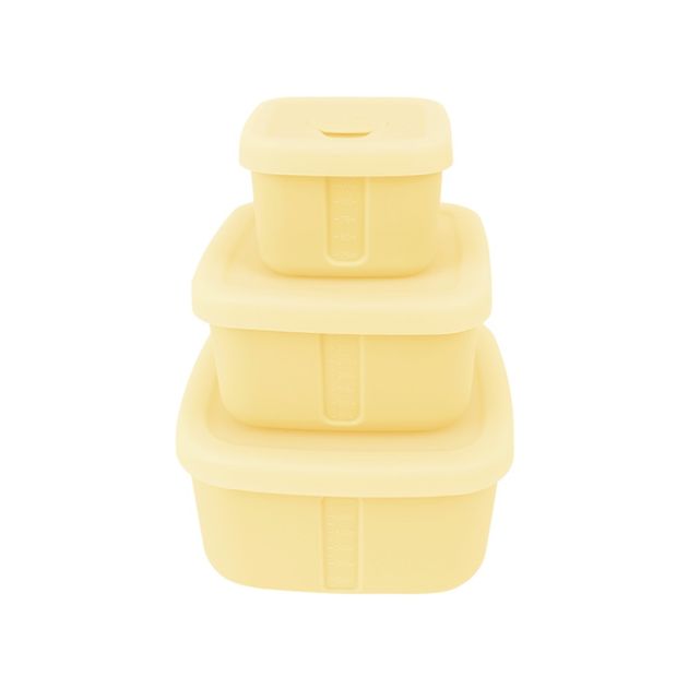 Set 3 contenedores cuadrados con varvula amarilla