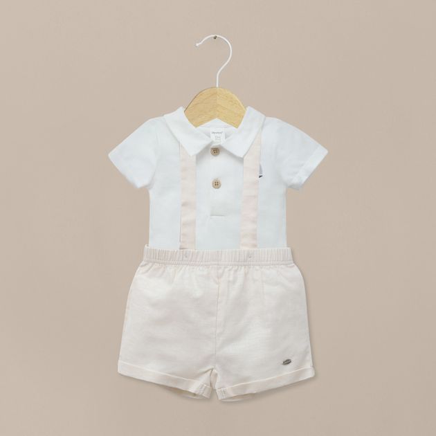 Conjunto beige de bebé niño