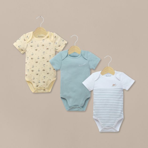 Tripack bodies manga corta de bebé niño