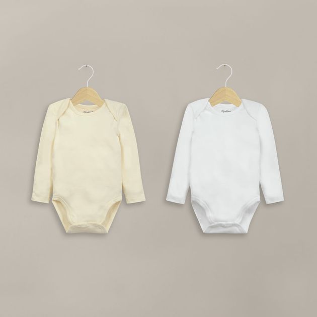 Pack de 2 bodys algodón unisex amarillo