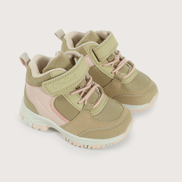 Botín para niña color beige con velcro elástico