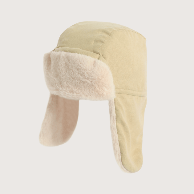 Gorro blanco de aviador con chiporro para niña