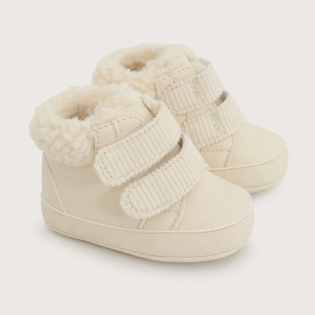 Zapatilla Doble Velcro  Beige  Niño