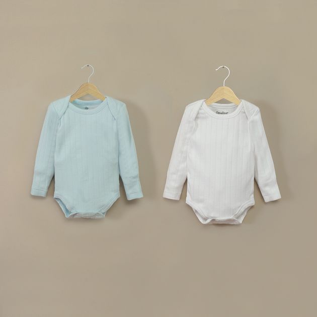 Pack De 2 Bodys Algodón Niño Celeste