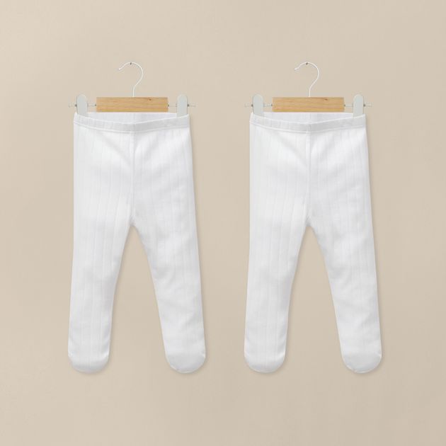 Pack De 2 Panty Ballerina Blanca Acanalada Unisex