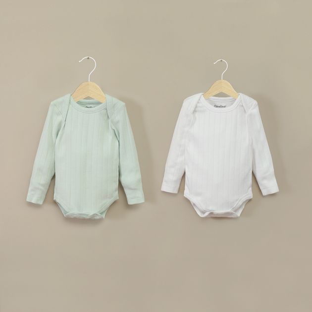 Pack De 2 Bodys Algodón Acanalado Unisex Menta