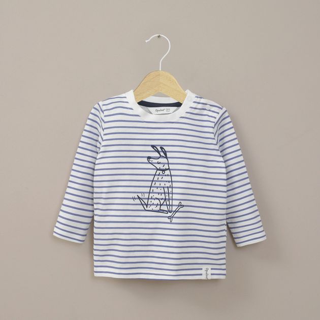 Polera Infant Niño Azul Lineas