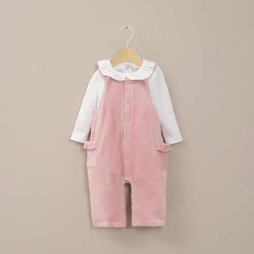 Conjunto Jardinera Bebe Niña Rosa Viejo