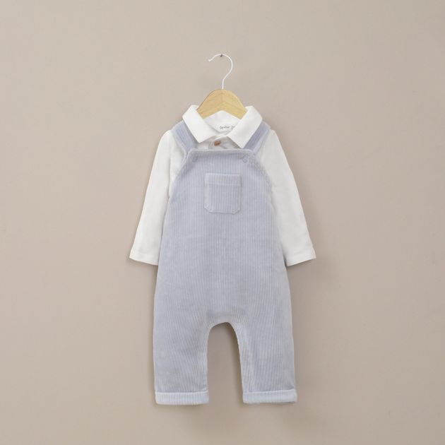 Conjunto Jardinera Bebe Niño Celeste