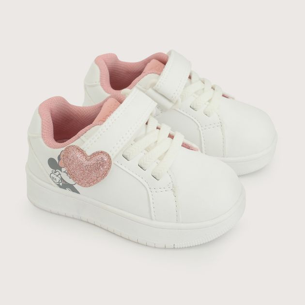 Zapatilla Urbana Disney Blanca Rosada Niña