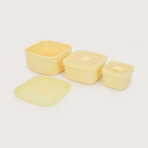 Set 3 contenedores cuadrados con varvula amarilla