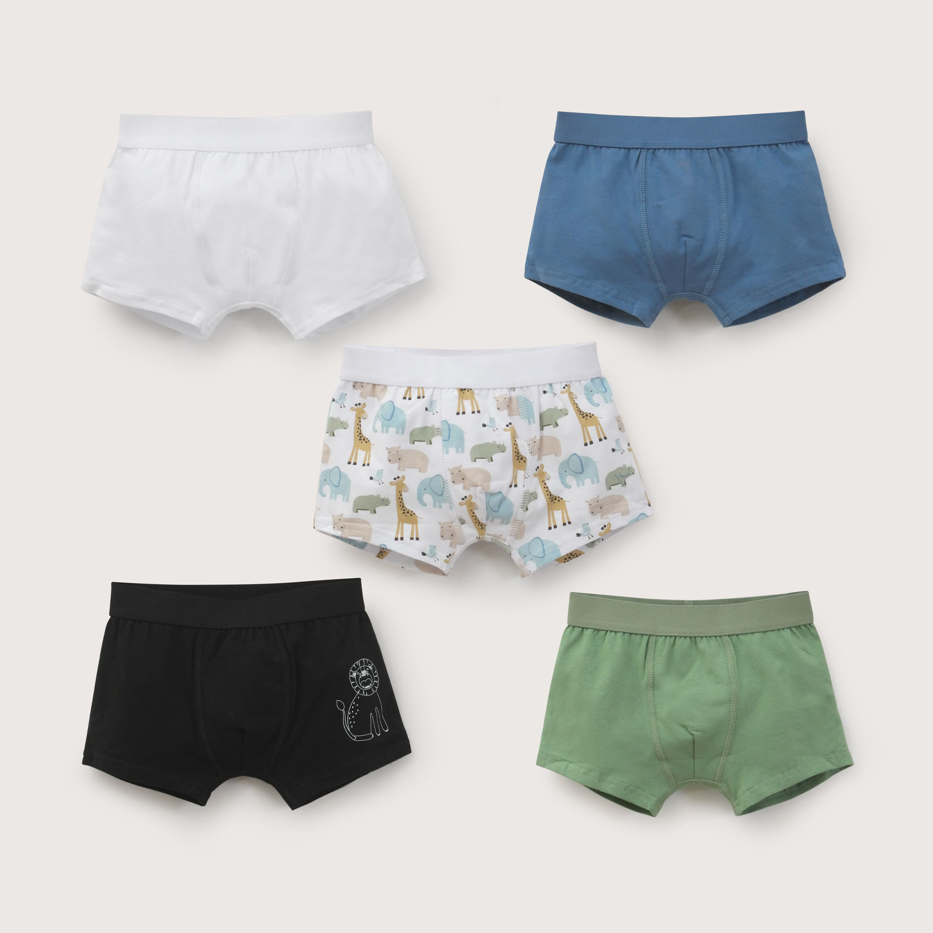 Pack De 5 Boxer Algodón Niño