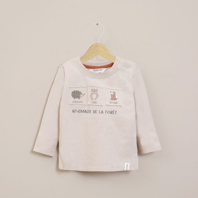 Polera Infant Niño Beige Con Parche